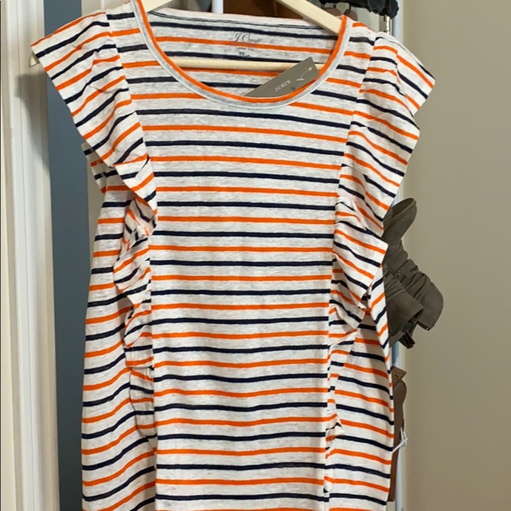 NWT! J Crew ruffle tee - Picture 5 of 8